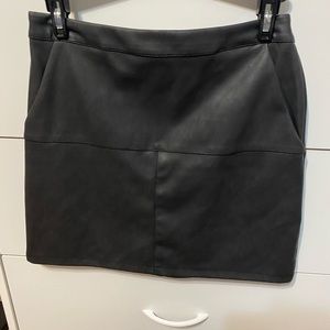 black leather skirt
